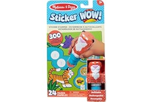 Melissa & Doug Sticker WOW! Timbratore di Adesivi e Blocco Attività di 24 Pagine con 300 Adesivi - Tigre, Gioco Educativo per Lavoretti Artistici, Bambini, 3+ Anni - Certificati FSC