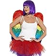 Smiffys Feather Wings, Rainbow 60cm x 60cm, Rainbow/Gay Pride Items Fancy Dress, Adult Dress Up Accessories