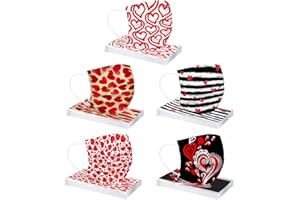 ACHIMLT Pack of 50 Disposable Face Masks for Adults, 3-Ply Masks with Cartoon Print Design, Colourful Face Covering, Breathable