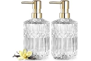 EMPO Dozownik mydła z przezroczystego szkła z pompką z tworzywa sztucznego ABS, kryształowe dozowniki balsamu do zlewu kuchennego, łazienki (2 szt.) przezroczysty)