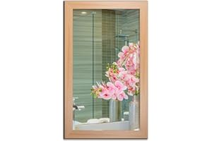 ‎RAMIX Spiegel MIT Rahmen 32 GRÖßEN 140/50, 50/140cm, 11 Farben Rahmen, Handgefertigte, breiter Fester Rahmen, Stabiler Rückwand, Rahmenleiste: 60x20mm, Rahmen Farbe: Buche