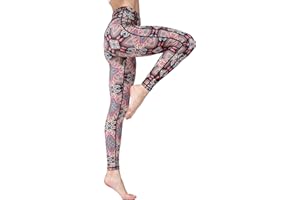 FLYILY High Waist Gym Leggings for Women Tie-Dyed Floral Galaxy Printed Running Leggings Yoga Pants Workout Running Butt Lift Compression Leggings
