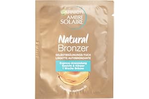 ‎GARNIER Garnier Ambre Solaire Selbstbräunungs-Tuch, Selbstbräuner mit Aprikosenkernöl, Bräunungsbeschleuniger in Gold (15 Stück)
