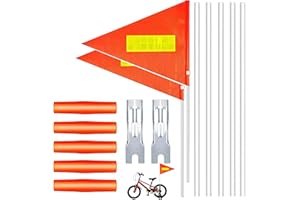 LEBOKJ 2 Pièces Drapeaux de sécurité de vélo,bannière de vélo d'ensemble de 14 pièces,bannière de sécurité,bannière de vélo réglable,bannière de sécurité de vélo d'enfant,Drapeau de vélo