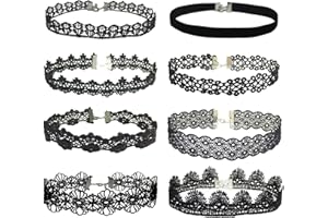 JJDreams Gothic Choker Tattoo Lace Necklace Collar for Court Party Halloween 6-12PCS