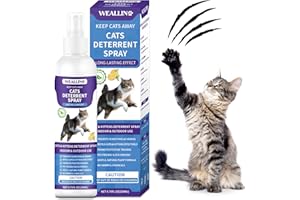 WEALLIN Cat Repellent Spray, 200ml Cat Deterrent Spray Indoor, Anti-Scratch Cat Spray for Scratching, Natural Cat Deterrent Spray for Cats Kittens Training Aid, Protects Furniture for Outdoor Garden