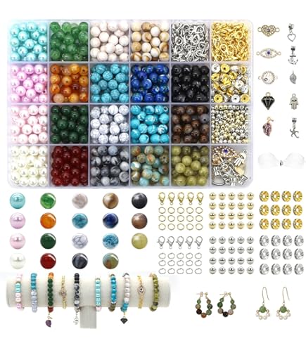 Perles En Agate Rubanée Naturelle Diamètre 4 Mm, 6 Mm Ou 8 Mm Finition