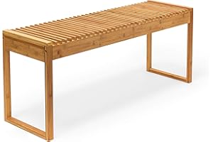 Relaxdays Banc en bambou HxlxP : 47 x 120 x 33 cm banquette jardin Terrasse balcon 3-4 places entrée couloir, Marron