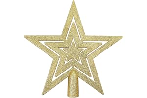 ‎ANECO ANECO Glitzer-Stern-Weihnachtsbaumspitze, Dekoration, bruchsicherer Stern, Baumspitze für Weihnachtsbaum-Dekor, 20 cm.