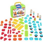 Battat B. Toys 44259 - Bristle Blocks, 85 Par&ccedil;a Safari Seti | 85 Par&ccedil;alı Oyun Seti, Kıllı Bloklar, Oyun Fig&uuml;rleri, K&uuml;&ccedil;&uuml;k K&ouml;pe