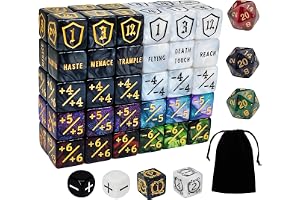 67 st MTG Counter Dice Set - Ability Keyword Counters, -1/+1 & Shield Life Counters, Creature Stat Buffs, Färgglada D6-tärnin