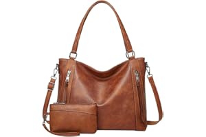 Long Keeper Handtasche Damen Groß - Tote Bag Shopper Damen Leder Umhängetasche Damen Schultertasche Kunstleder Henkeltasche mit Geldbörse 2er-Set