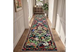 TUKDAK Runner Rug for Hallway 60×240 cm,Dark Blue Bird Washable Carpet for Kitchen with Non Slip Backing,Soft Low Pile Long Entryway Rug,Boho Animal Bedroom Floor Mat for Entrance Living Room Laundry