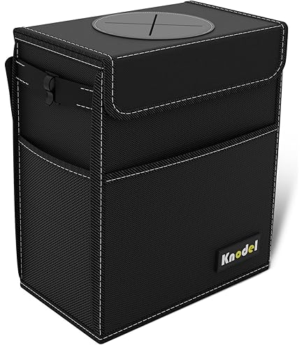 Car Trash Can Bin With Lid Small Car Garbage Can With 60pcs Garbage