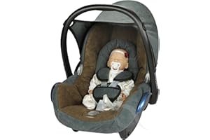 KIDDIBASE Replacement Seat Cover fits Maxi-Cosi CabrioFix Group 0+ Infant Carrier - 6 piece - SET (brown/grey)