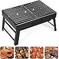 Barbecue Grill, AGM Portable Folding BBQ Charcoal Grill Barbecue Outdoor Stainless Steel Smoker BBQ for Picnic Garden Terrace Camping Travel-M Size