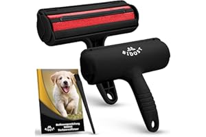 BIDOST Oryginalny Premium depilator do sierści zwierząt 3.0, stabilna rolka do usuwania sierści zwierząt na sofie, łóżku i samochodzie – szczotka do kłaczków, sierść zwierząt – urządzenie do usuwania sierści kotów i psów – wałek do sierści zwierząt (czarny/czerwony)