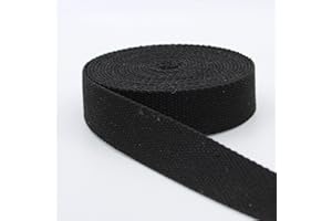 LEDUC 5 m Sangle Coton Lourd épais Noir (01) 3cm