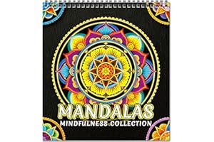 FUN LAVIE Kolorowanka dla dorosłych, 32 mandala, kolorowanki dla dorosłych, relaks i łagodzenie stresu, spiralna książka dla kobiet, wzory uważności w stylu mandali (II)
