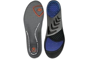 Sof Sole Airr Semelles Orthopédiques - Régulation de l'humidité COOLMAX, capsules d'air SKYDEX, coussin en gel à l'avant-pied, plaque en nylon renforcée pour stabilité