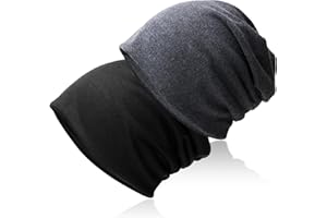 Hurinan Unisex Slouch Beanie Hat Jersey Beanie Skull Cap Classic Baggy Hat Lightweight and Soft Knitted Cotton Hat Headwear for Men Women