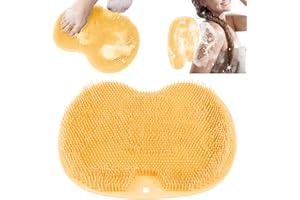 MULOMIR Spazzola per Massaggio da Bagno in Silicone, Scrubber Piedi e Schiena, Tappetino Massaggiante Pulizia per Esfoliare, Circolazione Sanguigna