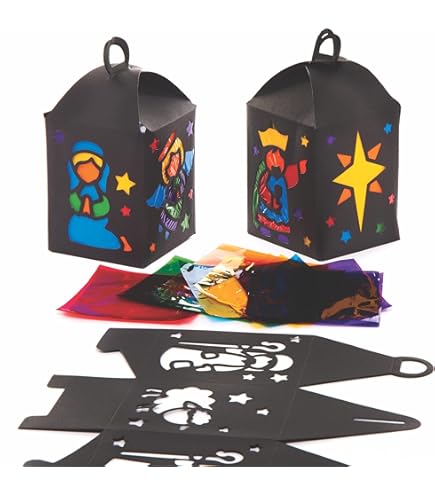 Baker Ross FX267 Bastelset - 4 Schneeflocken & Sternen Laternen