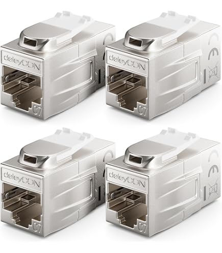 Produktbild von Lumonic RJ45 Keystone Kupplung CAT7 – 10 Gbit/s, Geschirmt, PoE – Für Einfache Netzwerk-Verlängerung