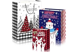 DECHISY Pack of 3 Christmas Bags with 3 Different Sizes, Christmas Bags with Handle, Gift Bag Christmas for Christmas Gifts, Party Accessories, Gifts