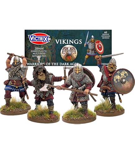Figurine Viking Porte-Étendard Brother Vinni - 28mm Pour Wargame SAGA - Résine Non Peinte