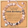 Gybver Natural Stone Bracelet Gifts for Girls Women, Inspirational Encouragement Gifts for Women, Heart Bracelets as Birthday Gifts for Teen Girls with Message Card