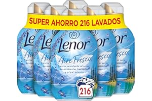 Lenor Aire Fresco Suavizante Para Ropa Frescor Alpino 36 Lavados, 504ml, Frescor Resistente Al Secar En Ambientes Húmedos O Al Sol Intenso