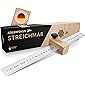 Adlerfokus® Streichmaß [EG-1] Made in Germany Anschlaglineal – Anreisswerkzeug mit extra stabilem INOX Lineal…