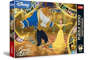 Trefl Premium Plus Quality - Puzzle Iconic Moments: Piękna i Bestia - 1000 Elementów, Seria Układanek z Ulubionymi Bohaterami, Idealne Dopasowanie Elementów, dla Dorosłych i Dzieci od 12 lat