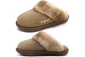 jiajiale Femmes Pantoufles Confortable Hiver Chaussons Rembourré Home Chaussures Semelle en Caoutchouc dur Intérieur Extérieur