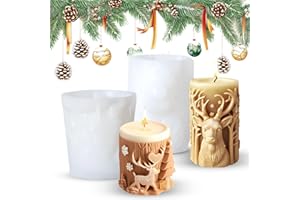 SITENGJUN Moule Bougie en Silicone pour Noël,2 pièces 3D Moule à Bougie de Noël,Moules à bougies pour arbre de Noël,Moules à Bougie en Silicone,Bricolage Ornements Artisanaux