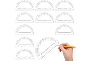 UICCVOKK 10 Pack Plastic Protractor 180 Degrees Protractor for Angle Measurement 4 Inch Protractor Geometry Set Protractor Ruler for Students Teachers Office Supplies Geometry Triangle Set
