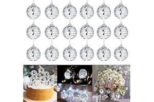 OMLALAYI 24 Pezzi Sfera a Specchio Palla Discoteca,Bella e Divertente,Palla Stroboscopica Discoteca,Disco Ball, per Decorazione Degli Alberi di Natale,Decorazione delle Celebrazioni,2CM