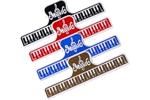 MAOXINTEK Notenklammern, Musik Buch Seite Klammern, Plastik Buchklemme, Notenhalter Klavier Druck Clip für Klavier Gitarre Violine Zubehör, 4 Stück