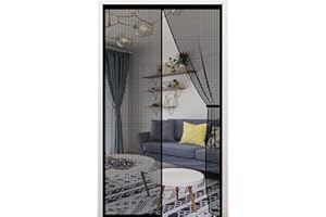 XCMVCN Mosquitera magnética para puerta de balcón, 70 x 195 cm, protección contra insectos, montaje sencillo sin necesidad de taladrar, para puerta de balcón o terraza, color negro