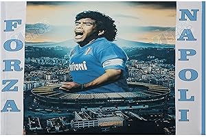 Drapeau Force Naples 120 x 80 cm Maradona D10S Stade Champion d'Italie Fête des fans 3° Scudetto Football Tricolore