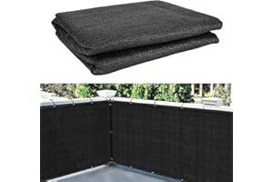 Kinberry Balcony Privacy Screen Cover Balcony Cover Shading Net Anti-peeping Weatherproof Windscreen UV Protection Outdoor Privacy Screen for Garden Balcony Terrace, 90 x 500 cm (black)