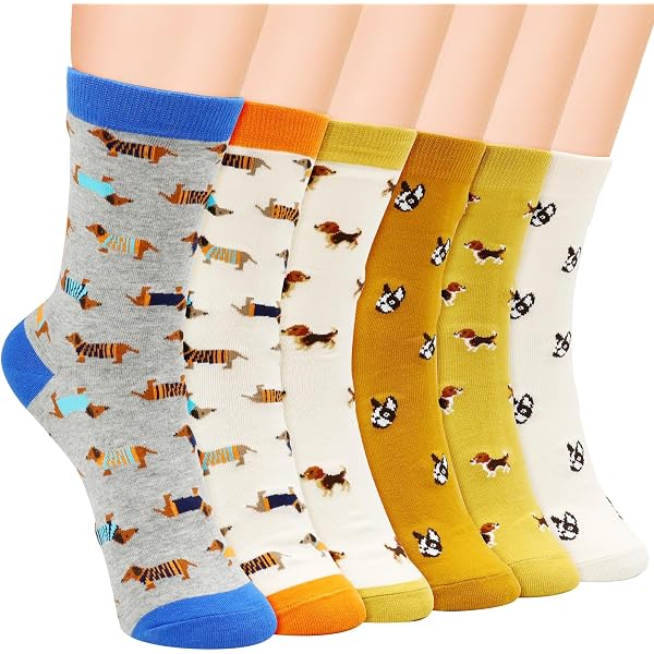 Lot De 6 Paires De Chaussettes Femme à Motif Chat VEGCOO - Taille 37-41 En Coton - Cadeau Mignon Pour Noël Ou Anniversaire