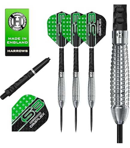 Unicorn Stalen tip professionele dartset | Heritage Range Chris Lazarenko 1983 | 90% natuurlijke wolfraam vaten met lasergeëtst U-logo keurmerk | 24 g