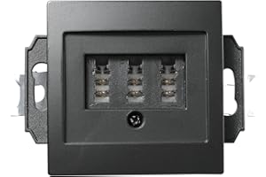 McPower TAE-NFN-Anschlussdose | FLAIR | UP, anthrazit, 3x 6-polig, für NTBA, DSL-Splitter, Anrufbeantworter, Modem und Gebührenanzeiger, Telefon, matt Schwarz