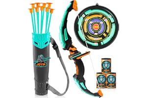 JOYIN Bow and Arrow Archery Toy Set with Flashing LED Lights for Kids, Light Up Archery Play Set with Luminous Bow, 9 Suction