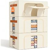 NiuBeBe Stackable Clothing Storage Box: Foldable Metal Bags Structure | Wardrobe Storage Organizer for Clothes, Sweaters, T-S