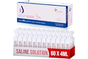 Resp-Ease® 3% Sterile Hypertonic Saline Solution for Inhalation via Nebuliser - Helps Clear Airways and Congestion from Lungs - 60 x 4ml Vials - Strong Nebuliser Saline Solution