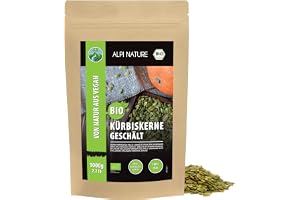 Alpi Nature Pumpafrön BIO 1kg, Råa Skalade Pumpafrön att Äta, för Sallader och Smoothies