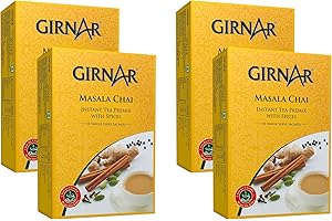 Girnar Masala Chai 10 Single Serve Sachets Tea Bags (Pack of 4) – Instant Tea Premix With Spices - Made With Natural Black Tea Extract And A Mixture Of Aromatic Indian Spices